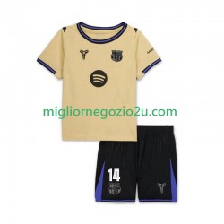 Maglia FC Barcelona Marcus Rashford 14 UCL Bambino Trasferta Divisa 2025-2026 Manica Corta