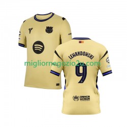 Maglia FC Barcelona Robert Lewandowski 9 Champions League Uomo Trasferta Divisa 2025-2026 Manica Corta