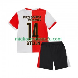 Maglia Feyenoord Rotterdam Sem Steijn 14 Bambino Casa Divisa 2025-2026 Manica Corta