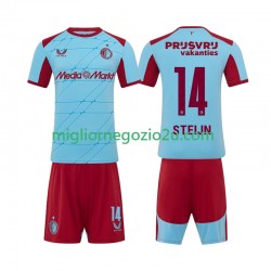 Maglia Feyenoord Rotterdam Sem Steijn 14 Bambino Terza Divisa 2025-2026 Manica Corta