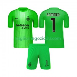 Maglia Inter Milan Yann Sommer 1 Portiere Bambino Terza Divisa 2025-2026 Manica Corta