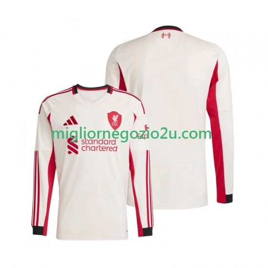 Maglia Liverpool Uomo Trasferta Divisa 2025-2026 Manica Lunga