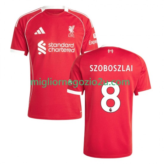 Maglia Liverpool Dominik Szoboszlai 8 Uomo Casa Divisa 2025-2026 Manica Corta