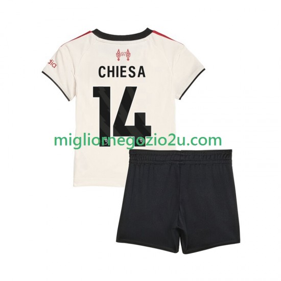 Maglia Liverpool Federico Chiesa 14 Bambino Trasferta Divisa 2025-2026 Manica Corta