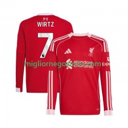 Maglia Liverpool Florian Wirtz 7 Uomo Casa Divisa 2025-2026 Manica Lunga