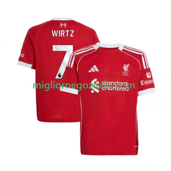 Maglia Liverpool Florian Wirtz 7 Uomo Casa Divisa 2025-2026 Manica Corta
