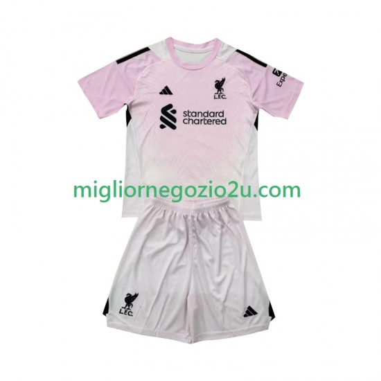 Maglia Liverpool Portiere Bambino Terza Divisa 2025-2026 Manica Corta