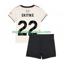 Maglia Liverpool Hugo Ekitike 22 Bambino Trasferta Divisa 2025-2026 Manica Corta