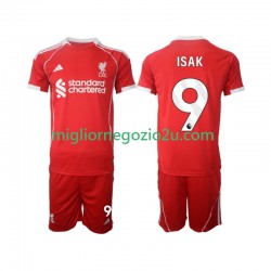 Maglia Liverpool ISAK 9 Bambino Casa Divisa 2025-2026 Manica Corta