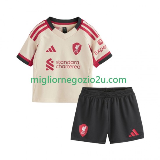 Maglia Liverpool Bambino Trasferta Divisa 2025-2026 Manica Corta