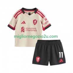 Maglia Liverpool Mohamed Salah 11 Bambino Trasferta Divisa 2025-2026 Manica Corta