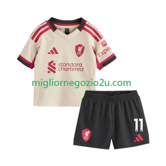 Maglia Liverpool Mohamed Salah 11 Bambino Trasferta Divisa 2025-2026 Manica Corta