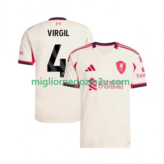 Maglia Liverpool Virgil van Dijk 4 Uomo Trasferta Divisa 2025-2026 Manica Corta