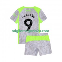 Maglia Manchester City Erling Haaland 9 Uomo Bambino Terza Divisa 2025-2026 Manica Corta