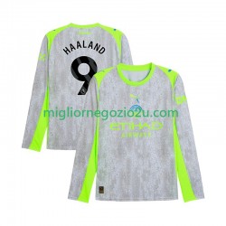Maglia Manchester City Erling Haaland 9 Uomo Terza Divisa 2025-2026 Manica Lunga