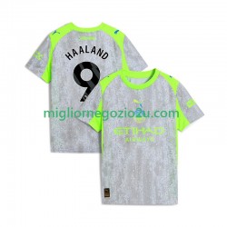 Maglia Manchester City Erling Haaland 9 Uomo Terza Divisa 2025-2026 Manica Corta