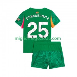 Maglia Manchester City Gianluigi Donnarumma 25 Portiere Bambino Casa Divisa 2025-2026 Manica Corta