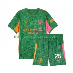 Maglia Manchester City Gianluigi Donnarumma 25 Portiere Bambino Casa Divisa 2025-2026 Manica Corta