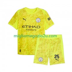 Maglia Manchester City Gianluigi Donnarumma 25 Portiere Bambino Terza Divisa 2025-2026 Manica Corta