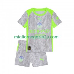 Maglia Manchester City Bambino Terza Divisa 2025-2026 Manica Corta