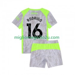 Maglia Manchester City Rodrigo Hernandez 16 Bambino Terza Divisa 2025-2026 Manica Corta