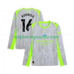 Maglia Manchester City Rodrigo Hernandez 16 Uomo Terza Divisa 2025-2026 Manica Lunga