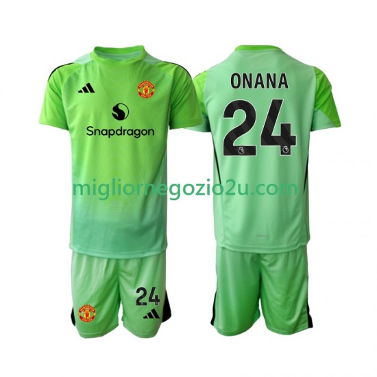 Maglia Manchester United Andre Onana 24 Portiere Bambino Quarta Divisa 2025-2026 Manica Corta