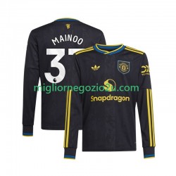 Maglia Manchester United Kobbie Mainoo 37 Uomo Terza Divisa 2025-2026 Manica Lunga