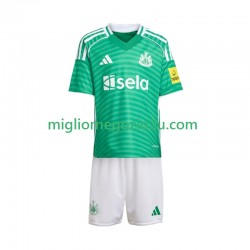 Maglia Newcastle United Bambino Trasferta Divisa 2025-2026 Manica Corta