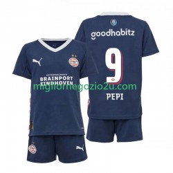Maglia PSV Eindhoven Ricardo Pepi 9 Bambino Trasferta Divisa 2025-2026 Manica Corta
