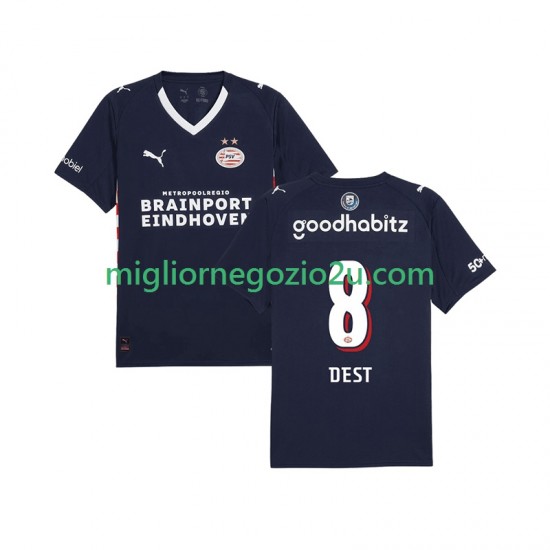 Maglia PSV Eindhoven Sergino Dest 8 Uomo Trasferta Divisa 2025-2026 Manica Corta