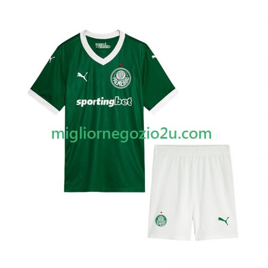Maglia Palmeiras Bambino Casa Divisa 2025-2026 Manica Corta