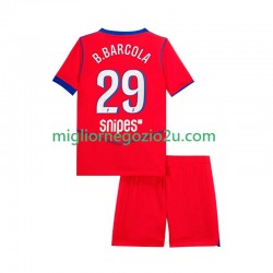 Maglia Paris Saint-Germain Bradley Barcola 29 Bambino Terza Divisa 2025-2026 Manica Corta