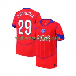 Maglia Paris Saint-Germain Bradley Barcola 29 Uomo Terza Divisa 2025-2026 Manica Corta