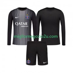 Maglia Paris Saint-Germain Portiere Bambino Casa Divisa 2025-2026 Manica Lunga