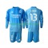 Maglia Real Madrid Andriy Lunin 13 Portiere Bambino Casa Divisa 2025-2026 Manica Lunga