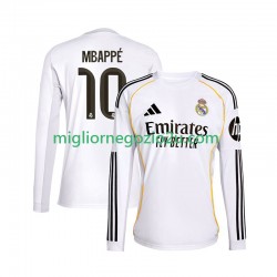 Maglia Real Madrid Mbappé Kylian 10 Uomo Casa Divisa 2025-2026 Manica Lunga