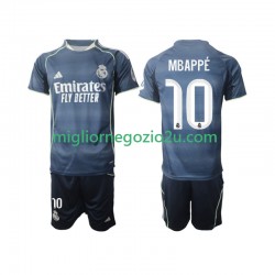 Maglia Real Madrid Mbappé Kylian 10 Bambino Trasferta Divisa 2025-2026 Manica Corta