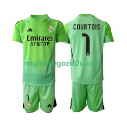Maglia Real Madrid Thibaut Courtois 1 Bambino Trasferta Divisa 2025-2026 Manica Corta