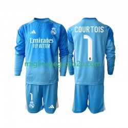 Maglia Real Madrid Thibaut Courtois 1 Bambino Casa Divisa 2025-2026 Manica Lunga