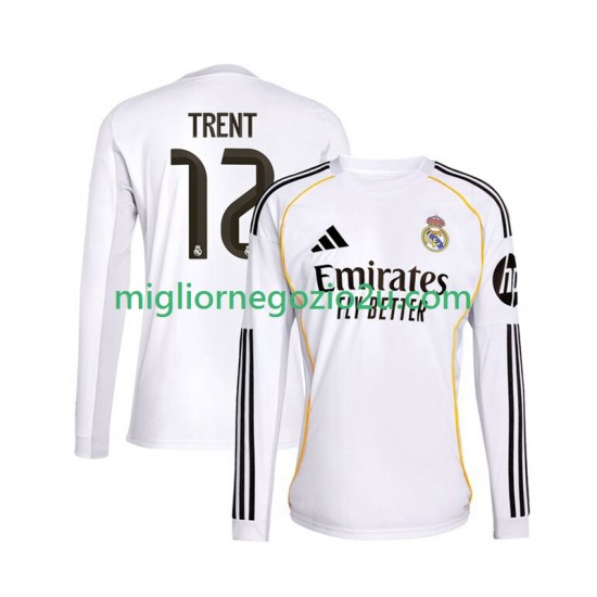 Maglia Real Madrid Trent Alexander-Arnold 12 Uomo Casa Divisa 2025-2026 Manica Lunga