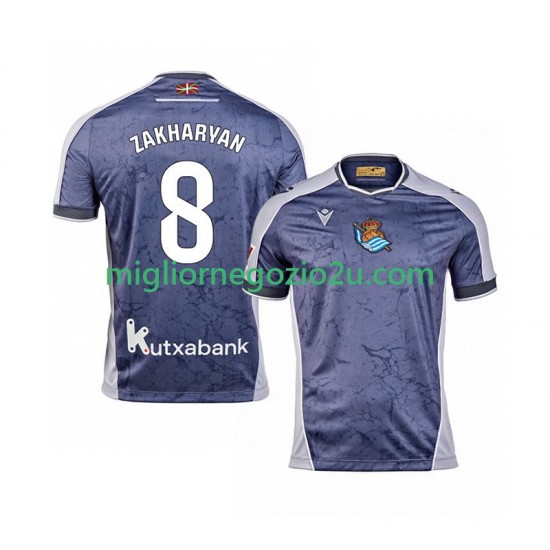 Maglia Real Sociedad Arsen Zakharyan 8 Uomo Trasferta Divisa 2025-2026 Manica Corta