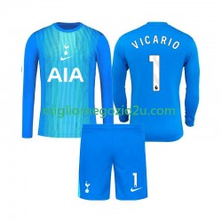 Maglia Tottenham Hotspur Guglielmo Vicario 1 Portiere Bambino Trasferta Divisa 2025-2026 Manica Lunga