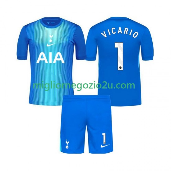 Maglia Tottenham Hotspur Guglielmo Vicario 1 Portiere Bambino Trasferta Divisa 2025-2026 Manica Corta