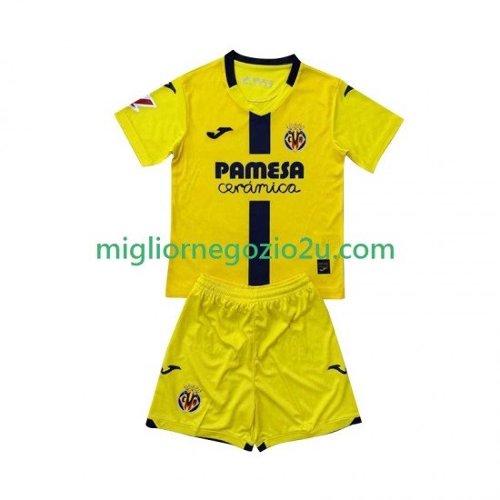 Maglia Villarreal CF Bambino Casa Divisa 2025-2026 Manica Corta