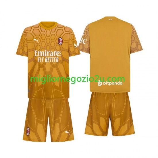 Maglia AC Milan Portiere Bambino Casa Divisa 2026-2027 Manica Corta