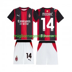 Maglia AC Milan Modrić Luka 14 Bambino Casa Divisa 2026-2027 Manica Corta