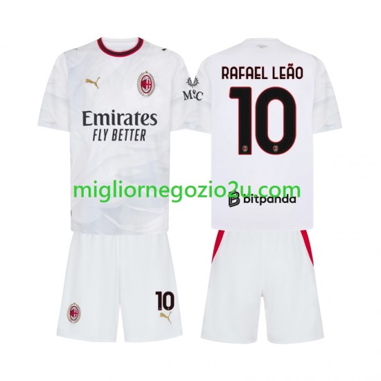 Maglia AC Milan Rafael Leao 10 Bambino Trasferta Divisa 2026-2027 Manica Corta
