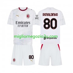 Maglia AC Milan Ronaldinho 80 Bambino Trasferta Divisa 2026-2027 Manica Corta