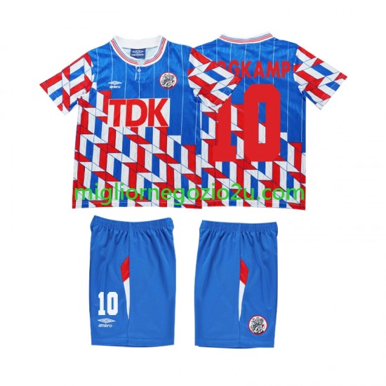 Maglia AFC Ajax BERGKAMP 10 1989 1990 Retro Bambino Trasferta Divisa Manica Lunga